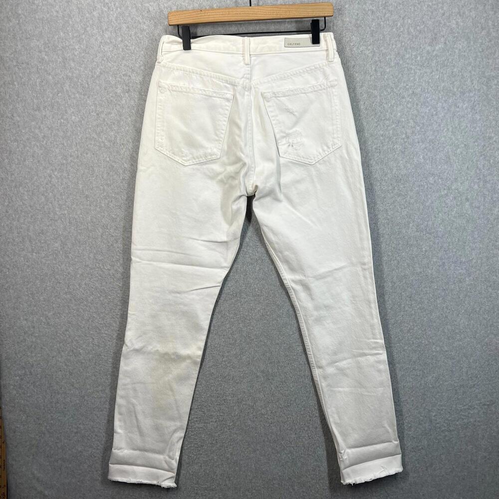 GRLFRND Karolina High Rise Straight Jean White  Sands Distressed Women’s Size 29